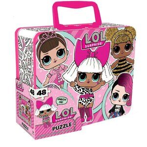 LOL Surprise! 48-Piece 15" X 11.2" Jigsaw Puzzle Tin Storage Case Portable Fun